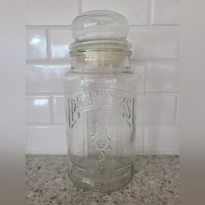 Planters Peanuts Mr. Peanut Vintage 75th Anniversary Glass Jar 1981
